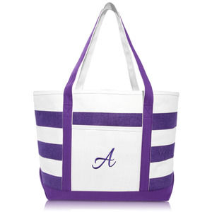 Dalix Monogrammed Beach Bag and Totes Personalized  Purple